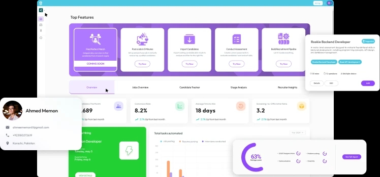 AI recruitment platform dashboard